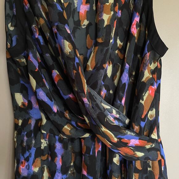 CAbi Flaunt‎ Wrap Sleeveless Blouse Size Medium Black Multicolor Style 3077 - Picture 7 of 16